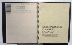 1978 Oldsmobile Incentives Codes Order Forms Merchandising Planning Guide