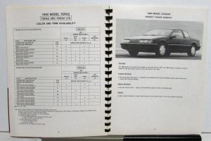 1990 Lincoln-Mercury Cougar Marquis Continental MarkVII Advanced Fleet Fact Book