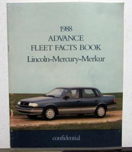 1988  Lincoln Mercury Merkur XR4Ti Scorpio Marquis Cougar Mark VII Advance Fleet