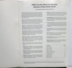 1988  Lincoln Mercury Merkur XR4Ti Scorpio Marquis Cougar Mark VII Advance Fleet