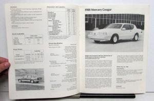 1988  Lincoln Mercury Merkur XR4Ti Scorpio Marquis Cougar Mark VII Advance Fleet