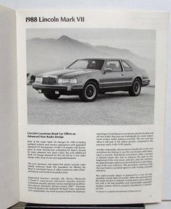 1988  Lincoln Mercury Merkur XR4Ti Scorpio Marquis Cougar Mark VII Advance Fleet