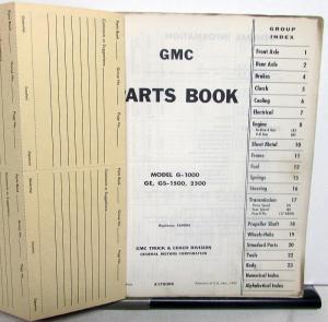 1964-1970 GMC Trucks Van Models G1000 GE and GS 1500 2500 Parts Book