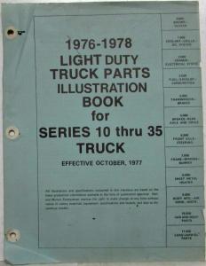 1976-1978 GMC Chevy Light Truck 10 thru 35 Illustration Parts Book - Canadian