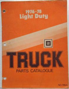 1976-1978 GMC Chevy Truck 10-35 Illustration Parts & Parts Data Book - Canadian