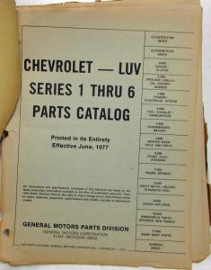 1972-1977 Chevrolet LUV Truck Parts Book Series 1 thru 6
