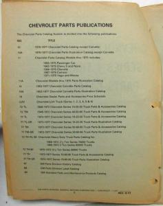 1972-1977 Chevrolet LUV Truck Parts Book Series 1 thru 6