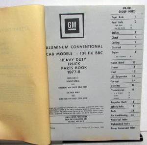 1977-1978 Chevrolet GMC Truck Dealer Parts Book Heavy Duty Aluminum Conventional