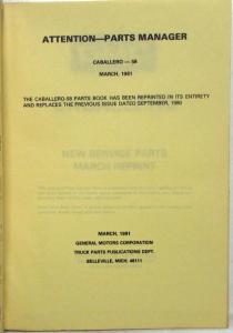 1978-1981 GMC Caballero Truck Dealer Parts Book Catalog 5AW80