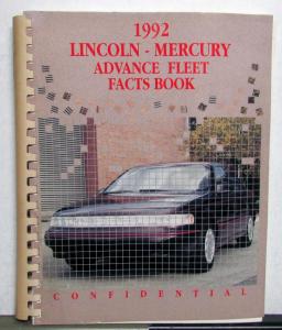 1992 Lincoln-Mercury Cougar Marquis Continental MarkVII Advanced Fleet Fact Book