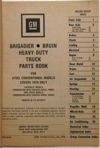 1979 GMC Brigadier Chevrolet Bruin Truck Parts Book Series J8C J9C
