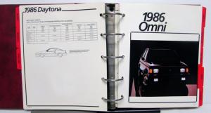 1986 Dodge Daytona Charger Aries K 600 Diplomat Conquest Colt Color Trim Album