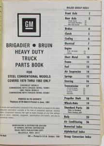 1979-1982 GMC Brigadier Chevrolet Bruin Truck Parts Book Series J8C J9C