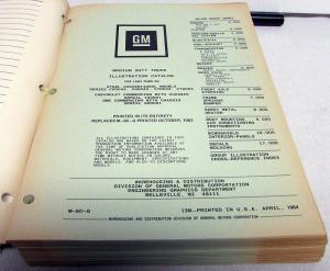 1983-1984 GMC Chevy Truck Parts/Illustration Book Steel Conventional Medium Duty