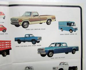 1972 Dodge Truck Dealer Sales Brochure Poster Full Line Pickup Van HD Crew Cab