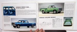 1973 Dodge Truck Dealer Sales Brochure Light Duty Pickup D100 200 300