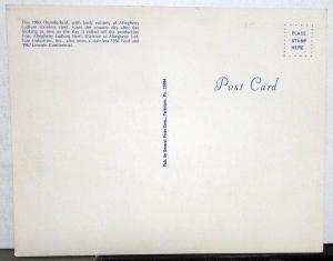 1960 Ford Thunderbird Allegheny Ludlum Stainless Steel Promo Car Post Card