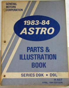 1983-1984 GMC Astro Parts and Illustration Book Heavy Duty Series D9K D9L