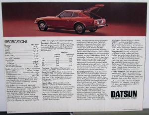 1974 Datsun 260-Z Dealer Prestige Sales Brochure Folder 2+2 Rare