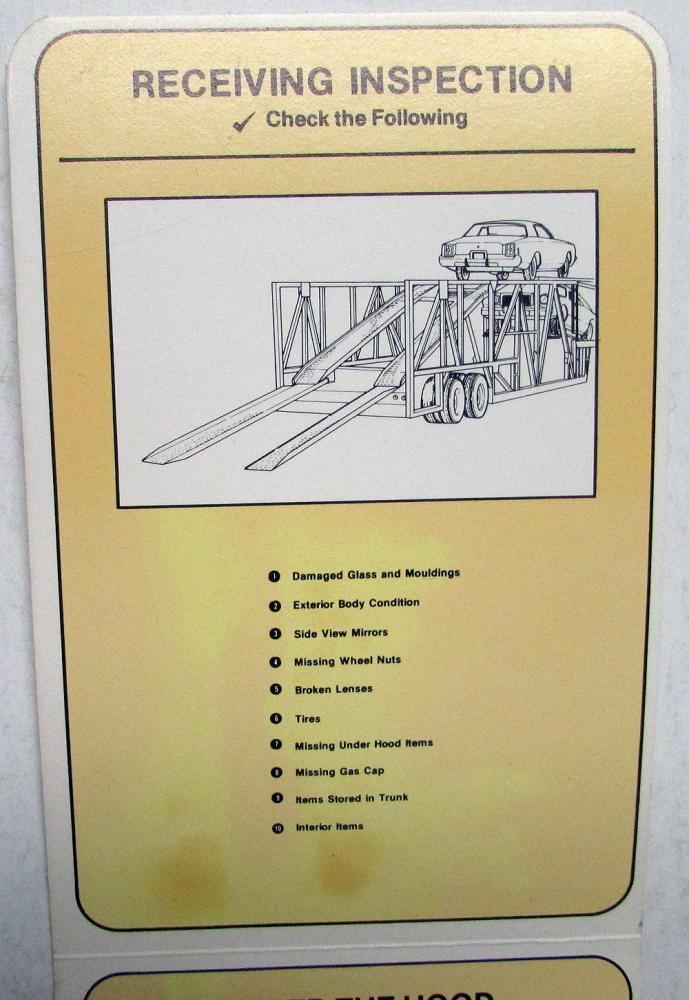 1975 Chrysler Plymouth Dodge Dealer New Vehicle Prep Graphic Checklist ...