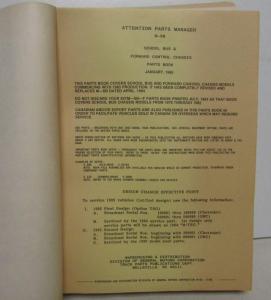 1983-1985 GMC Chevy School Bus & FWD Control Chassis Parts/Illustration Book