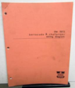 1973 Dodge Challenger Plymouth Barracuda Wiring Diagram Service Training Booklet
