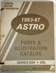 1983-1987 GMC Astro Parts Book Heavy Duty Series D9K D9L