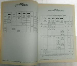 1985-1987 GMC Chevrolet M Panel Van/Passenger Van Parts and Illustration Book