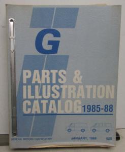 1985-1988 GMC Chevrolet G Van Parts and Illustration Book Vandura Rally Cutaway