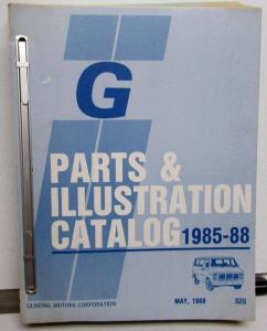 1985-1988 GMC Chevrolet G Van Parts and Illustration Book Vandura Rally Cutaway