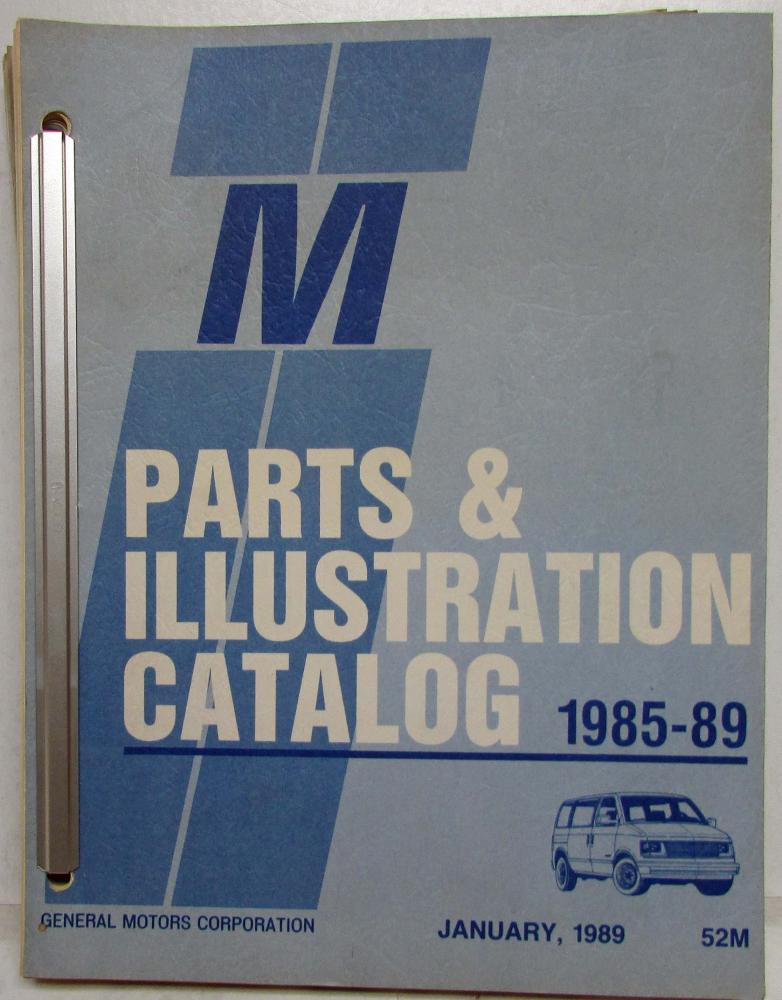 1985-1989 GMC Safari Chevrolet Astro M Van Parts and Illustration Book