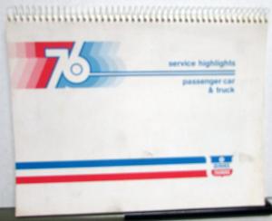 1976 Chrysler Dodge Plymouth Car & Truck Dealer Service Highlights Manual