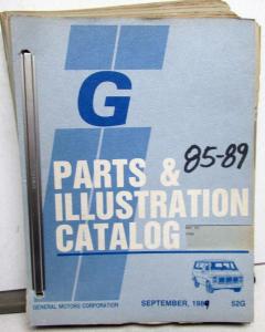 1985-1989 GMC Chevrolet G Van Parts and Illustration Book Vandura Rally Cutaway