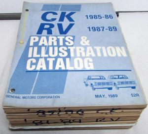 1985-1986 GMC Chevrolet CK 1987-1989 RV Light Truck Parts and Illustration Book