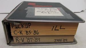 1985-1986 GMC Chevrolet CK 1987-1989 RV Light Truck Parts and Illustration Book