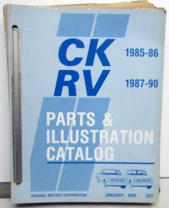 1985-1986 GMC Chevrolet CK 1987-1990 RV Light Truck Parts Book Text Only