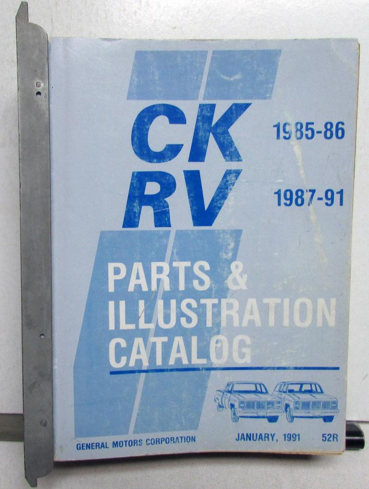 1985-1986 GMC Chevrolet CK 1987-1991 RV Light Truck Parts Book Text Only