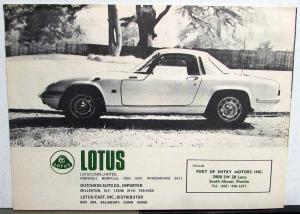 1967 Lotus Elan S4 Original Sales Brochure