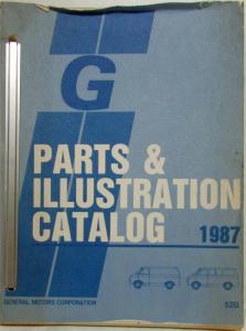 1987 GMC Chevrolet G Van Parts and Illustration Book Vandura Rally Cutaway