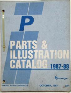 1987-1988 GMC Chevrolet P Van Parts and Illustration Book Step Van Motor Home