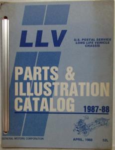 1987-1988 Chevrolet USPS LLV Long Life Vehicle Chassis Parts/Illustration Book