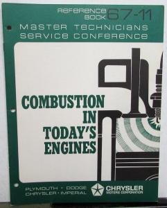 1967 Chrysler Plymouth Dodge Master Tech Service Reference Book Combustion 67-11