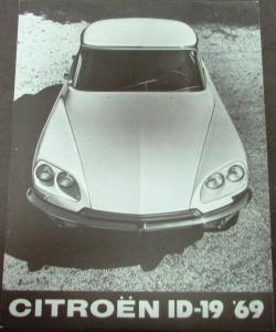 Original 1969 Citroen Dealer Sales Brochure Folder ID-19 Rare