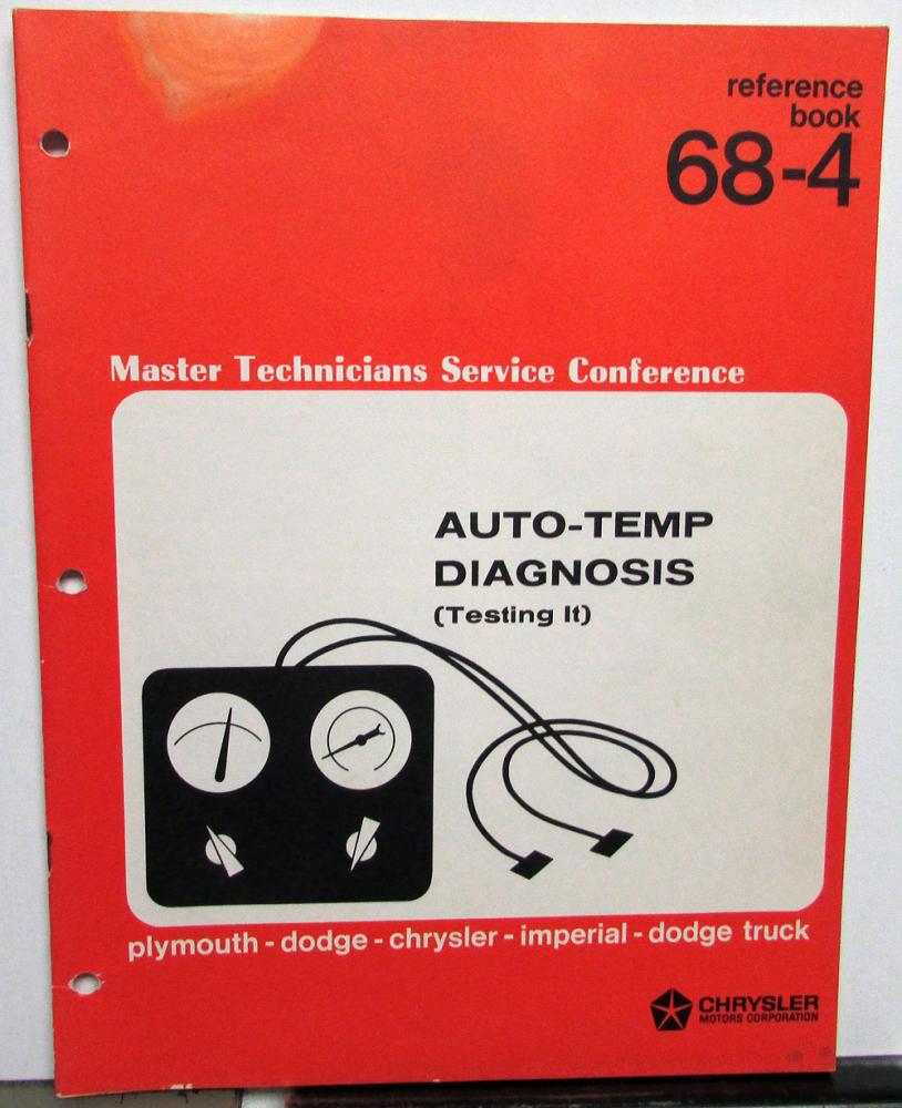 1968 Chrysler Plymouth Dodge Master Tech Service Reference Book Auto ...
