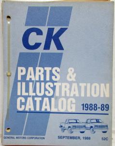1988-1989 GMC Chevrolet CK Pickup Light Truck Parts and Illustration Book