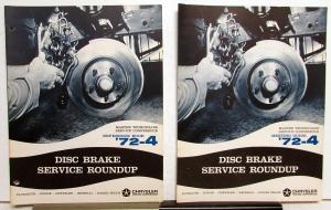 1972 Chrysler Plymouth Dodge Master Tech Service Reference Book Disc Brakes 72-4