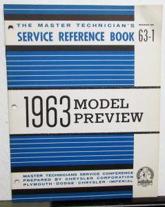 1963 Chrysler Plymouth Dodge Master Tech Service Reference Book Model Preview