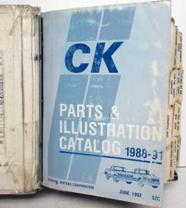 1988-1991 GMC Chevrolet CK Light Pickup Truck Parts and Illustration Book