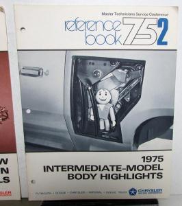 1975 Chrysler Plymouth Dodge Master Tech Service Reference Book Set Repair