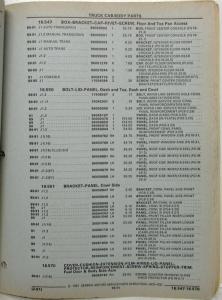 1989-1991 Geo Tracker J1 Parts and Illustration Book Catalog